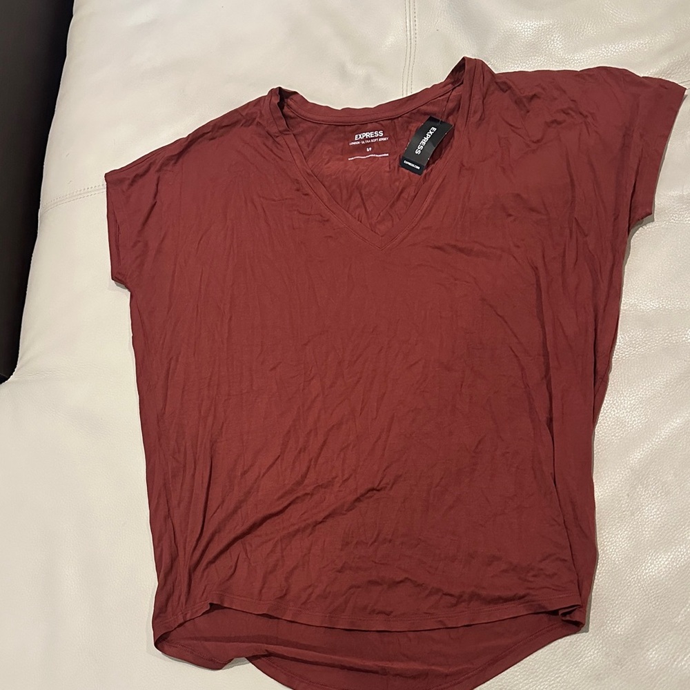 Express Women's Rust Short Sleeve Tee